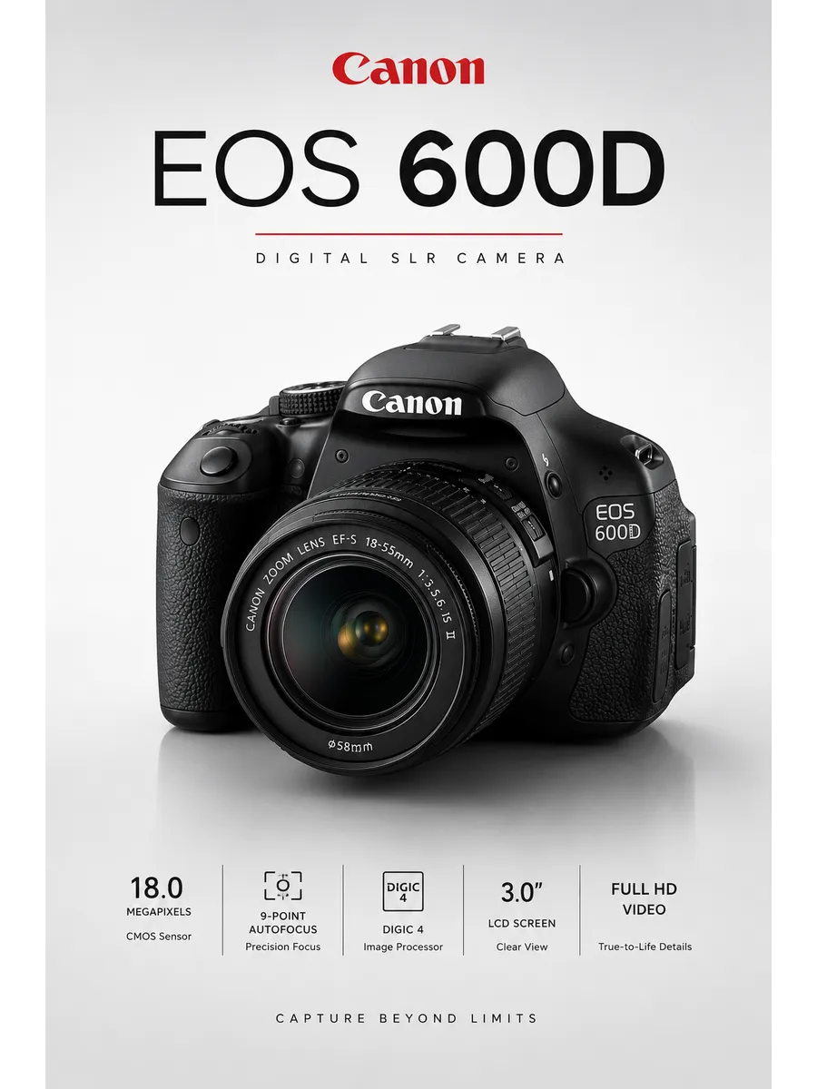 Фотоаппарат зеркальный EOS 600D Kit 18-55mm II