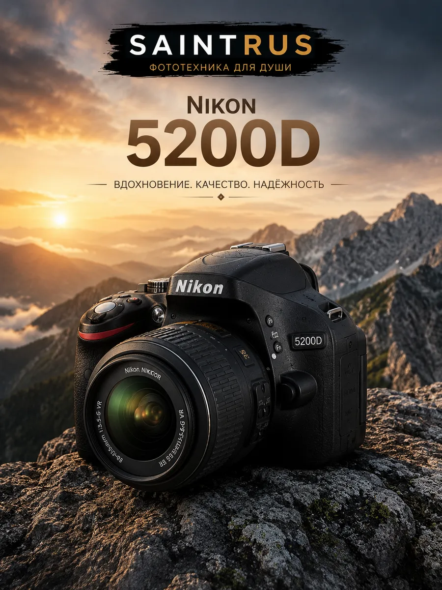 Фотоаппарат D5200 Kit NIKKOR 18-55mm f 3.5-5.6G VR