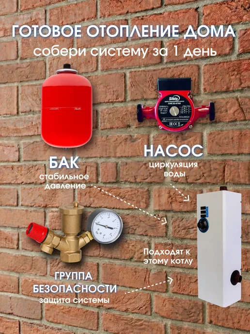 ТД Бедзай Электрокотел 12 кВт, комплект (мини котельная), белый, фото 3