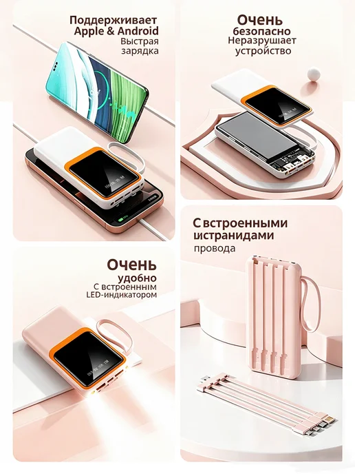 Повербанк 20000 мАч внешний аккумулятор Power Bank, 20000 мАч, фото 3