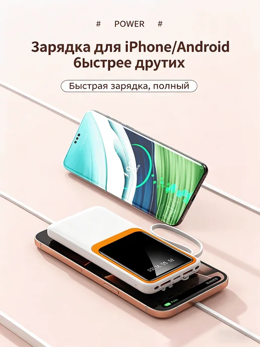 Повербанк 20000 мАч внешний аккумулятор Power Bank, 20000 мАч, фото 5