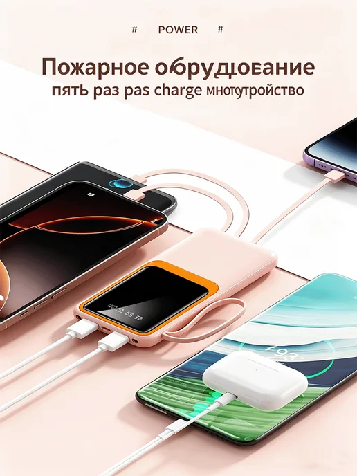 Повербанк 20000 мАч внешний аккумулятор Power Bank, 20000 мАч, фото 6