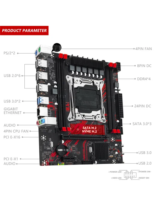 MAHCINIST Комплект материнской платы x99 PR8 Xeon 2678 v3 16 ГБ DDR3, 16 ГБ, фото 3