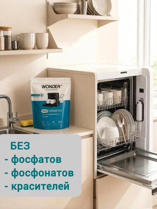 Wonder Lab Таблетки для посудомоечных машин 100шт, 100 шт, фото 2