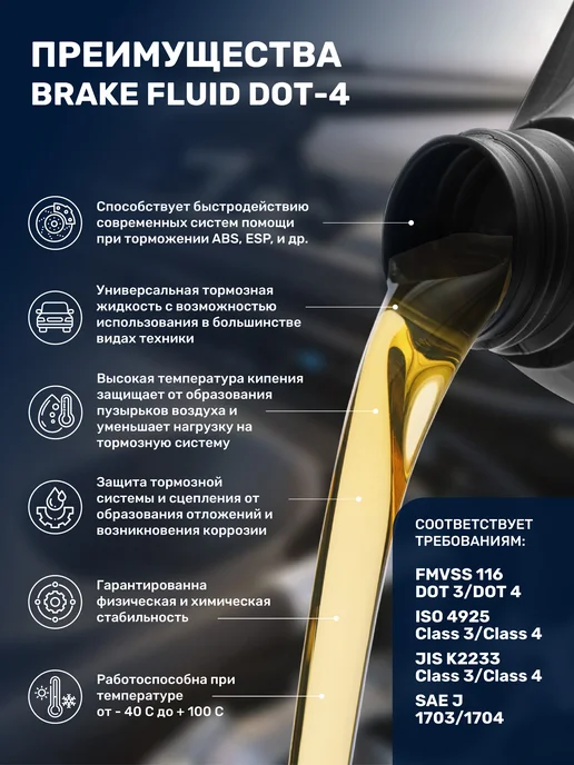 НТК NORD OIL Тормозная жидкость DOT 4 1л, 1 л, фото 3