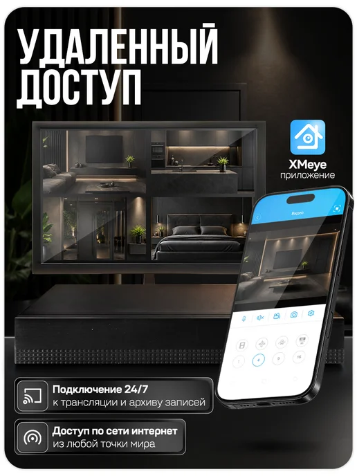Ps-Link Комплект видеонаблюдения для помещений IP 8Мп A806IP-PL, черный, фото 8