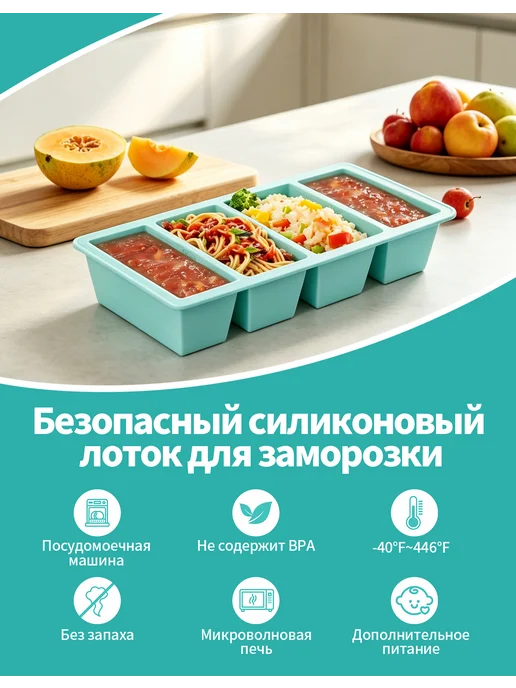 Суповая емкость с четырьмя отверстиями (двойная), синий, фото 3