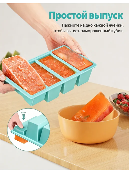 Суповая емкость с четырьмя отверстиями (двойная), синий, фото 4