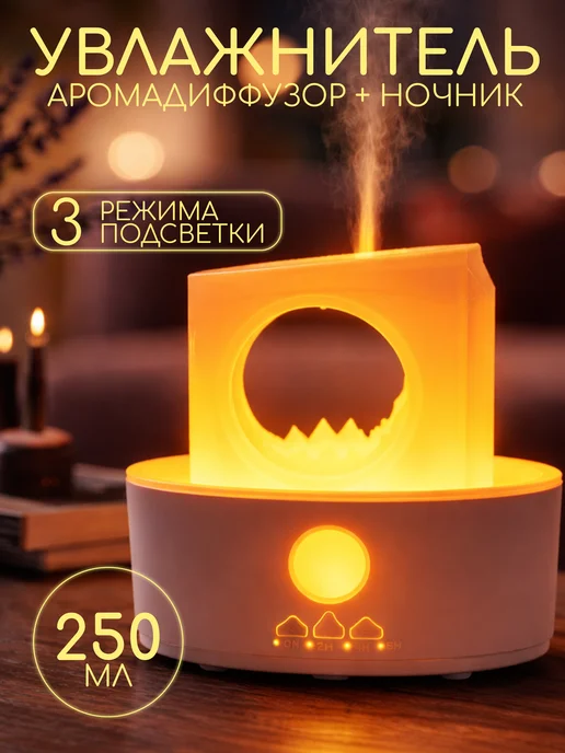 Бесшумный ультразвуковой увлажнитель воздуха, белый