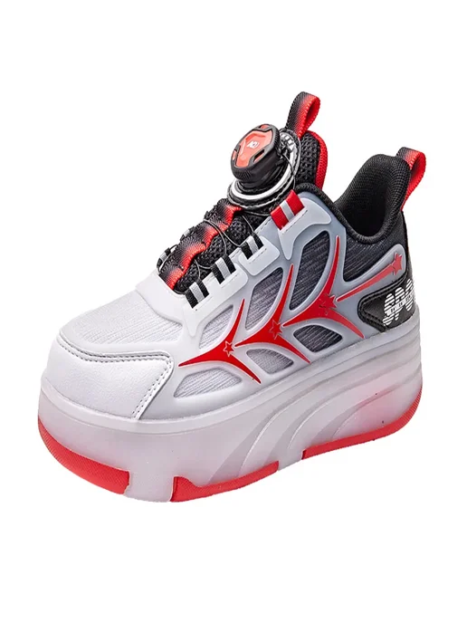 Heelys Кроссовки ролики с подсветкой кнопкой для подростков, красный, фото 2