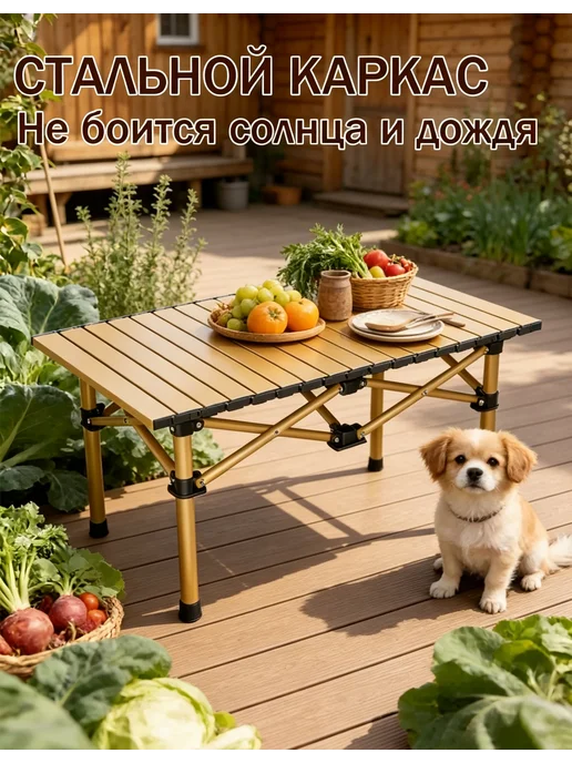 Столик садовый уличный металлический, зеленый, фото 3