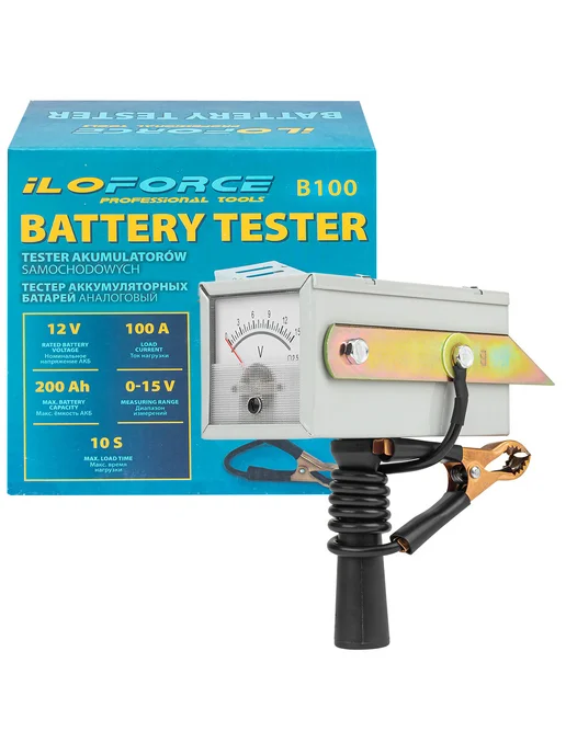 ILOforce Тестер аккумуляторных батарей аналоговый (12V, 100А), черный, фото 5