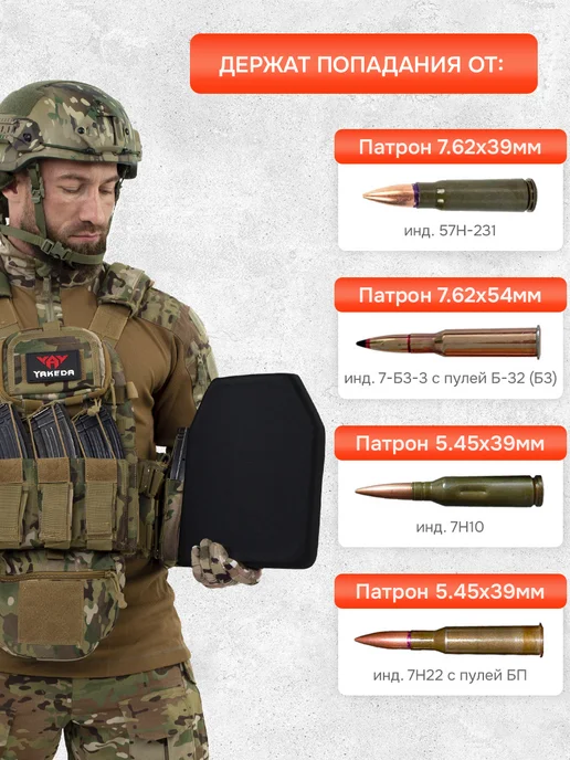 АльянсZ Бронеплиты для бронежилета плиты БР5, черный, фото 2