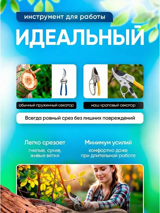 thomas & group Секатор садовый ручной для цветов и деревьев, черный, фото 2