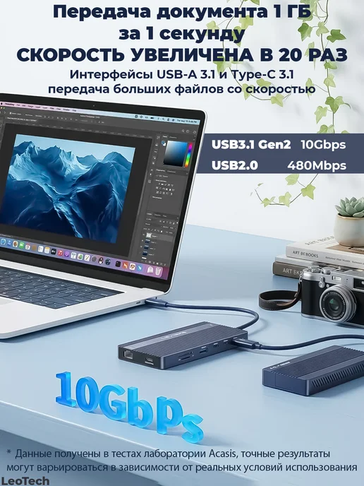 ACASIS Док-станция DS-0203, HDMI, USB-C, серый, фото 3