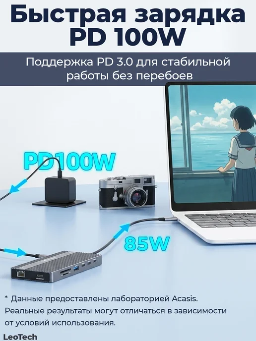 ACASIS Док-станция DS-0203, HDMI, USB-C, серый, фото 4