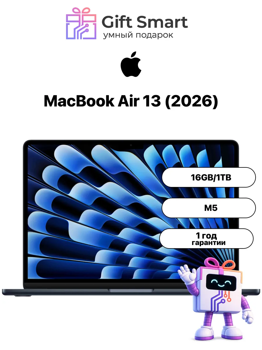 MacBook Air 13 2026 M5 16 1TB Midnight Apple 964121493 купить в интернет‑магазине Wildberries