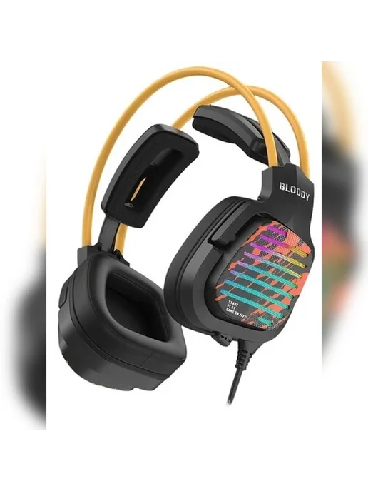 BLOODY Наушники с микрофоном G565 игровые 7.1 RGB USB, черный, фото 3