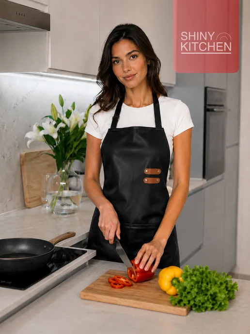 Shiny Kitchen Фартук кухонный универсальный рабочий, черный, фото 5