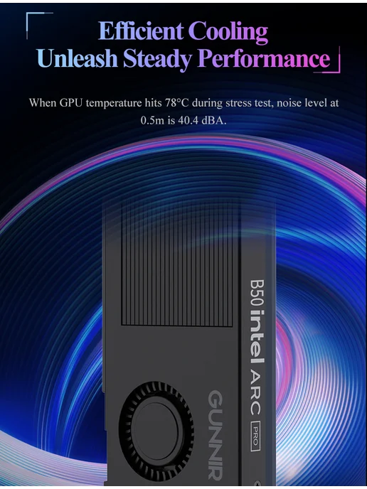 GUNNIR Видеокарта Intel Arc Pro B50 16GB Low Profile, 16 ГБ, фото 7