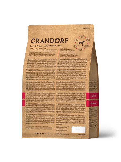 Сухой корм Grandorf' для собак, крупные, средние, индейка, ягненок, 3 кг, фото 2