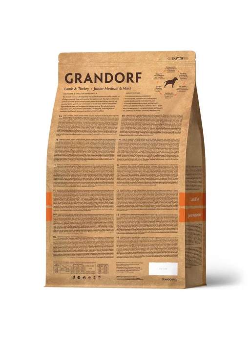Сухой корм Grandorf' для собак, крупные, средние, щенки, индейка, ягненок, 3 кг, фото 2