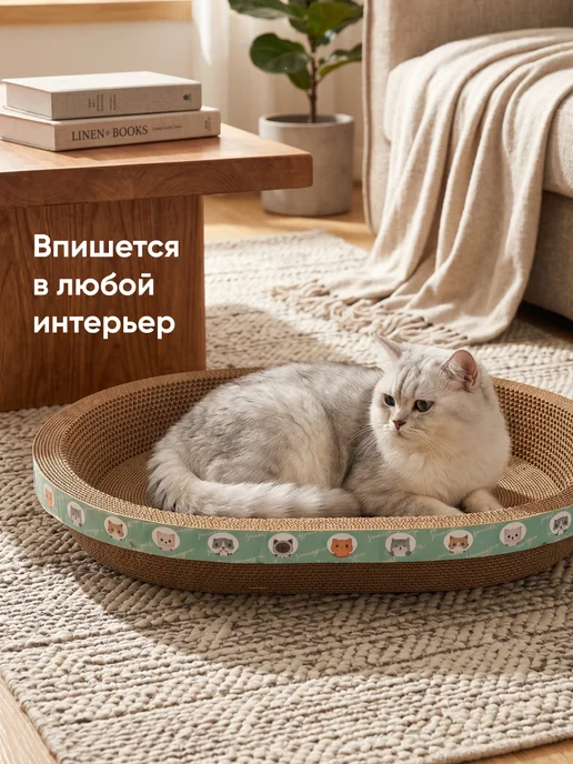 SSY Когтеточка лежанка картонная для кошек, коричневый, фото 5