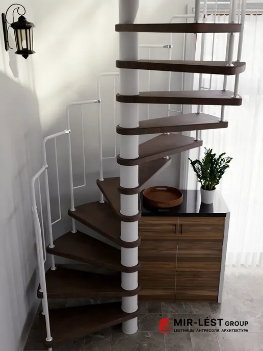 Лестница винтовая Spiral диаметр 1,4 м высота 2800-3375, 1,4 м, 4 м, фото 2