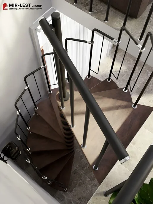 Лестница винтовая Spiral диаметр 1,2 м высота 2600-3150, 1,4 м, фото 2