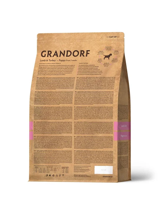 Сухой корм Grandorf' Dog для собак, щенки, индейка, ягненок, 3 кг, фото 2
