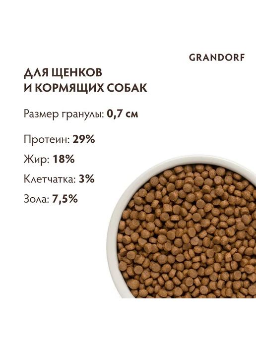 Сухой корм Grandorf' Dog для собак, щенки, индейка, ягненок, 3 кг, фото 3