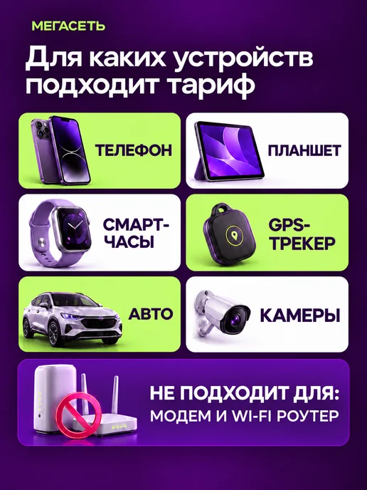 Сим карта безлимитный интернет для телефона Мегасеть, вариант, фото 3