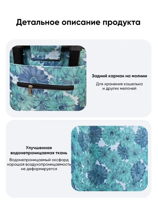 Сумка-тележка, синий, фото 4