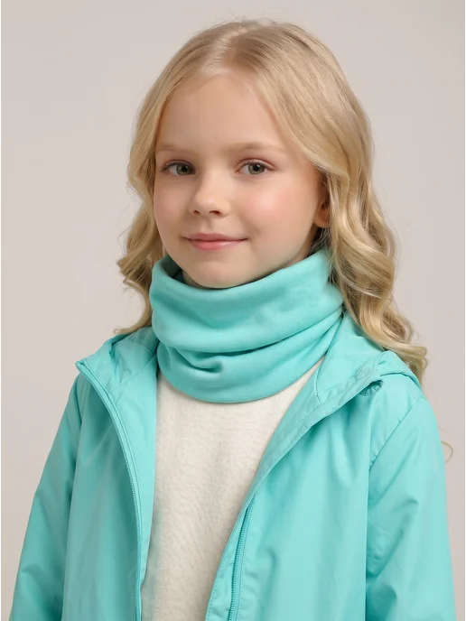 CLEVER WEAR Детский шарф снуд тонкий, голубой, фото 2