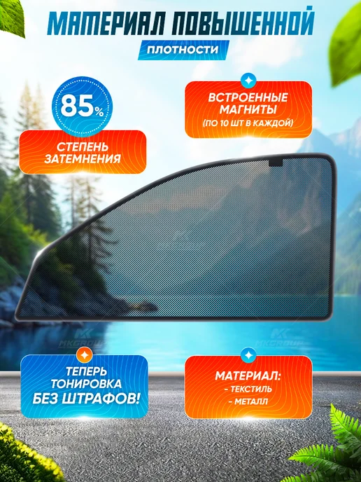 MK GROUP Каркасные автошторки в машину от солнца на Лада Гранта, черный, фото 2