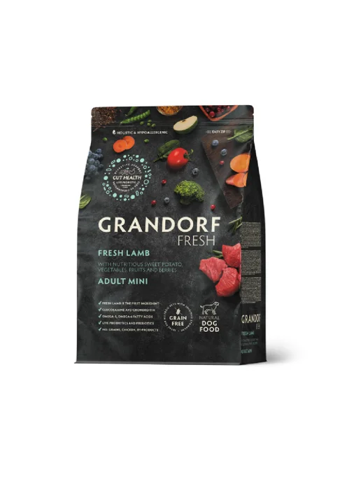 Сухой корм Grandorf' Батат для собак, беззерновой, мелкие, ягненок, 3 кг