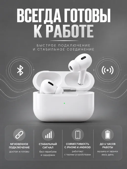 Наушники беспроводные A.PODS PRO 3, белый, фото 2