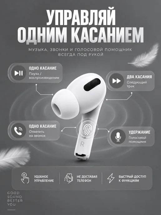 Наушники беспроводные A.PODS PRO 3, белый, фото 4
