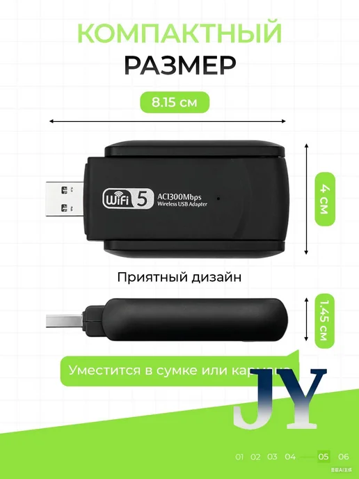 Wi-Fi адаптер 5 2.4 ГГц с усилением сигнала, вариант, фото 4