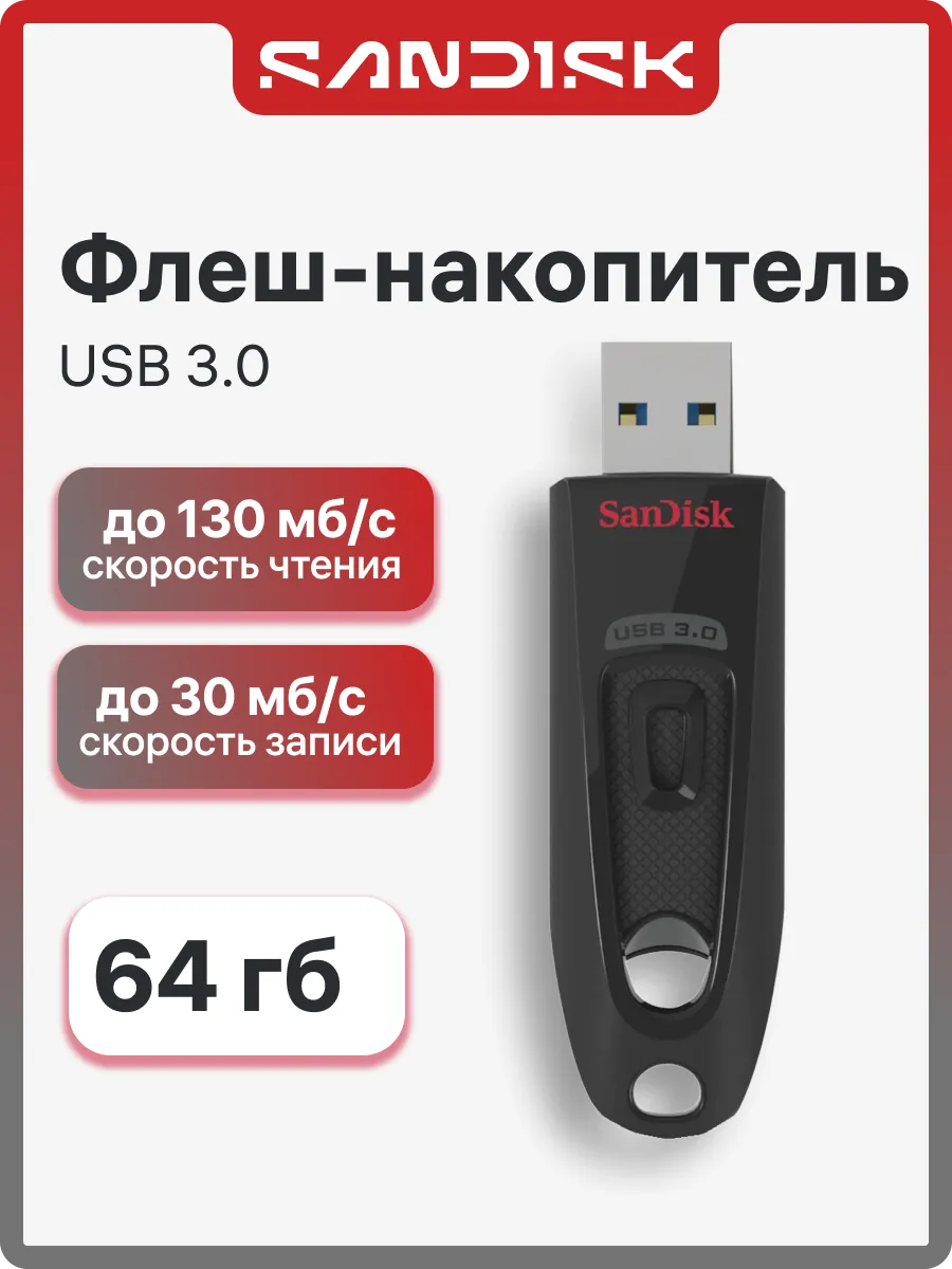 Флешка 64 ГБ Ultra SDCZ48-64G-U46 USB 3.2 Gen1 black