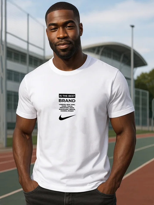 Nike Стильная футболка для тренировок, белый, фото 2