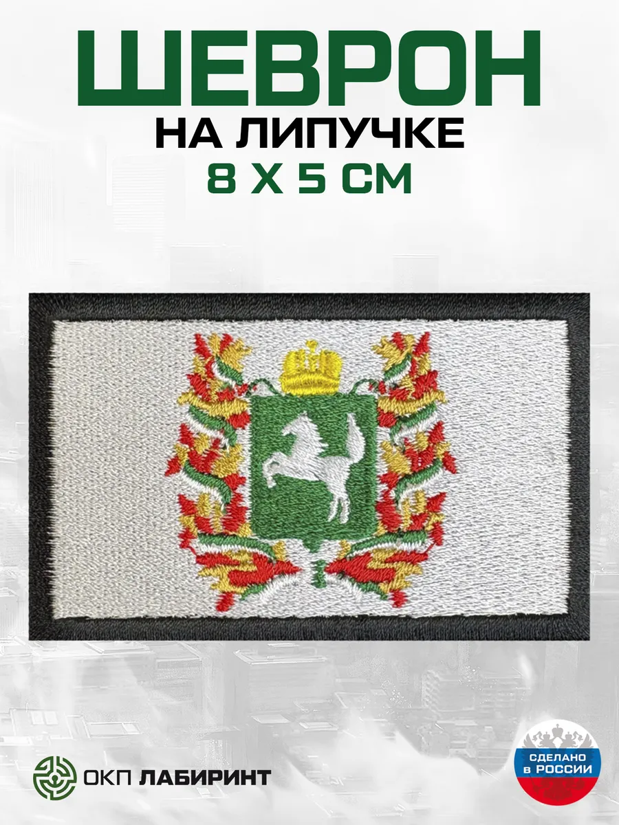Шеврон на липучке, флаг Томской области, 70 регион, размер