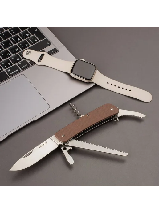 Ruike Нож multi-functional L32-N коричневвый, коричневый, складной, фото 6