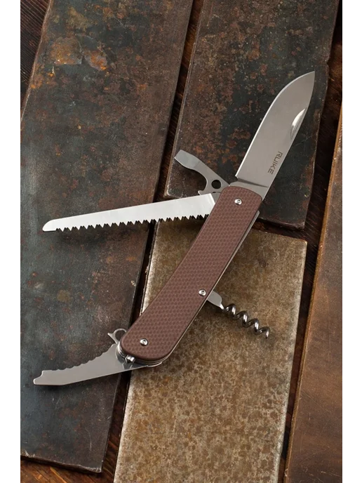 Ruike Нож multi-functional L32-N коричневвый, коричневый, складной, фото 7