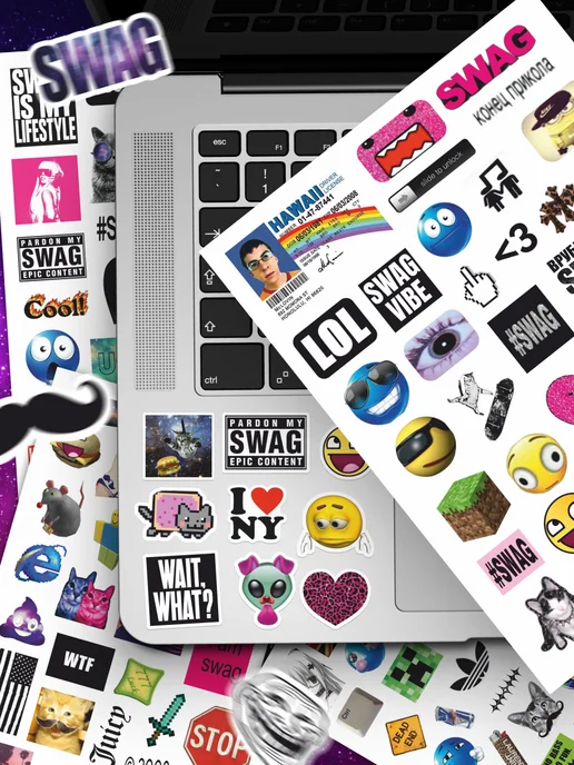 TM. Творческая мастерская Наклейки, на телефон эстетика 2к16 swag, белый, фото 5