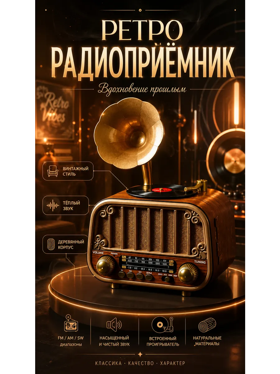 Радиоприёмник в стиле ретро