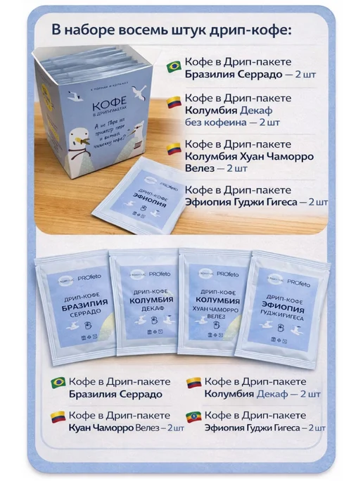INGRESSO COFFE Набор Кофе в Дрип-пакете «ПроЛето», вариант, фото 2