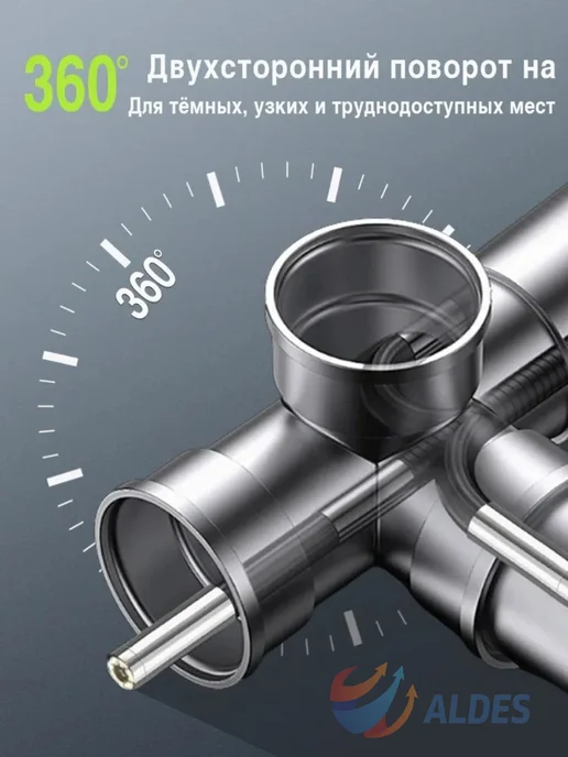 Видеоэндоскоп Поворотный эндоскоп промышленный с подсветкой автомобильный, черный, фото 5