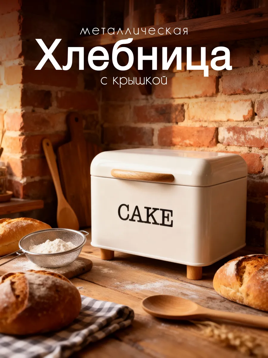 Хлебница с крышкой металлическая маленькая на стол