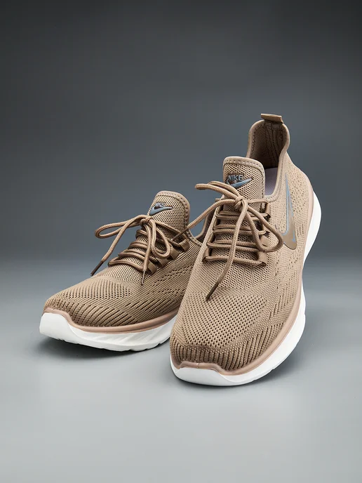 Nike Кроссовки легкие текстильные летние, бежевый, фото 2